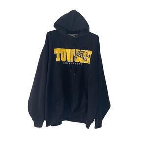 Mens Towson University Black Hooded Sweatshirt Size 3XL Tigers College